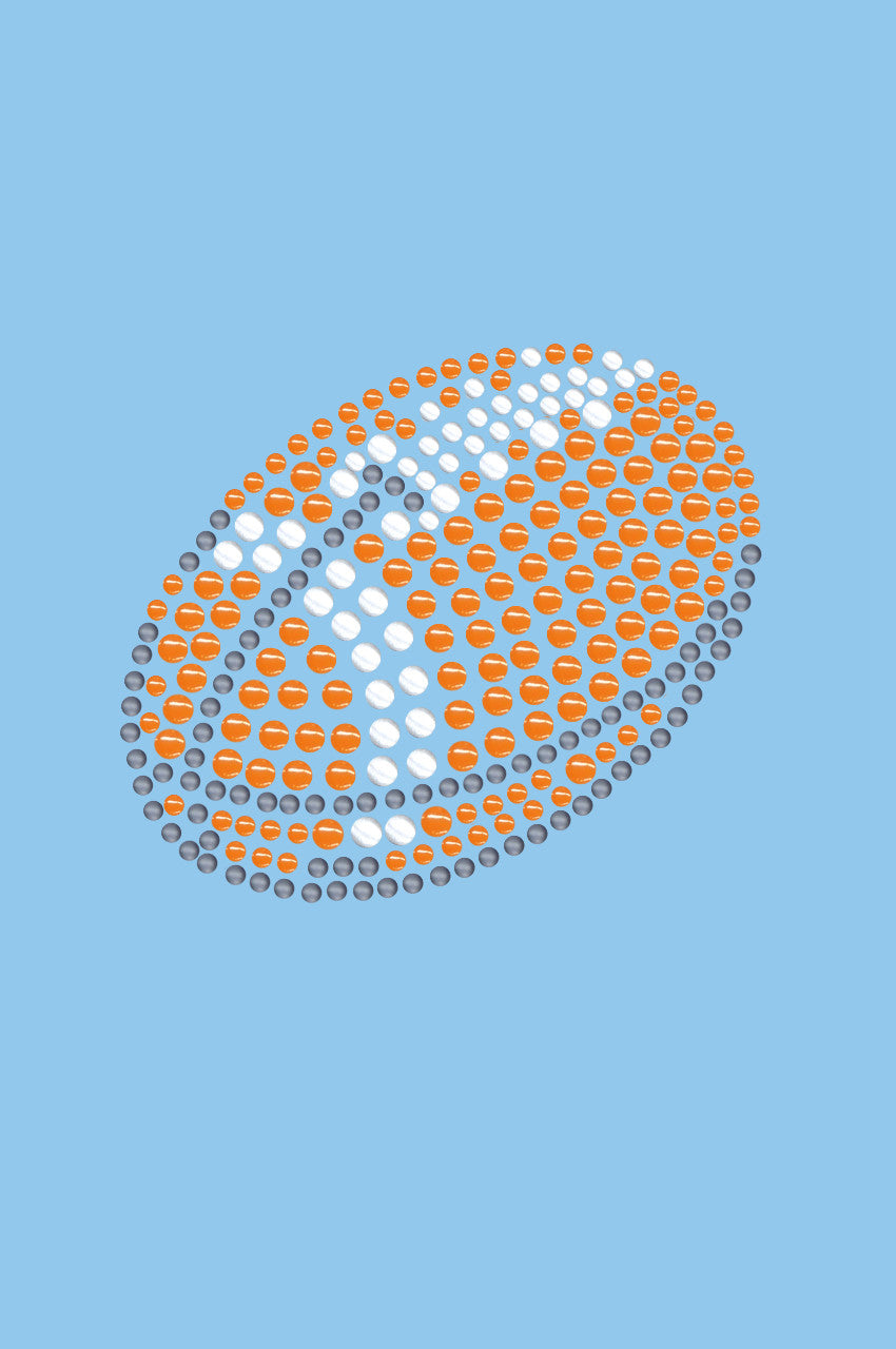 Football (Orange 2) - Bandana Light Blue