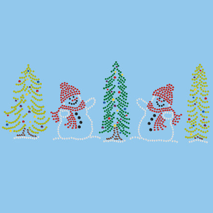 Two Snowmen in Trees - Women's T-shirt