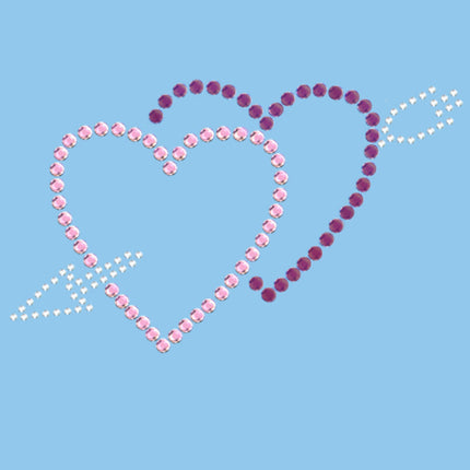 Pink & Purple Hearts with Arrow - Women's T-shirt