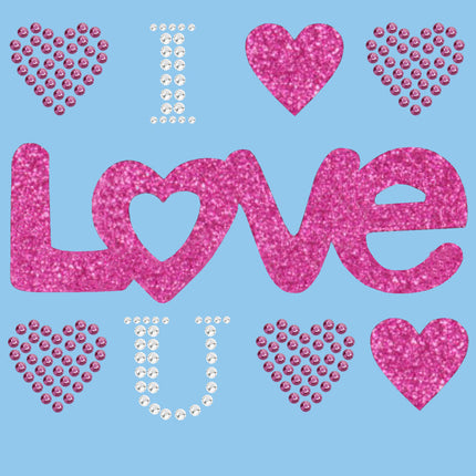 I Love You (Pink Glitter) Bandanna