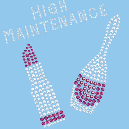 High Maintenance with Austrian crystal Nail Polish & Lipstick - Women's T-shirt