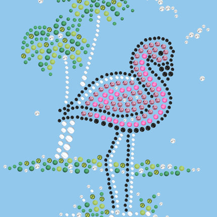 Pink Flamingo with Palm Trees - Women's T-shirt