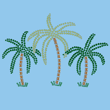 Palm Trees (Green Rhinestones) - Women's T-shirt