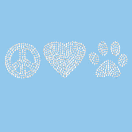 Peace, Love Paw (Rhinestone) - Women's T-shirt