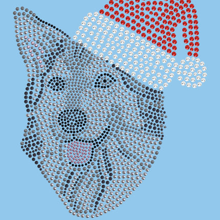 Husky/Tamaskan with Santa Hat - Women's Tee