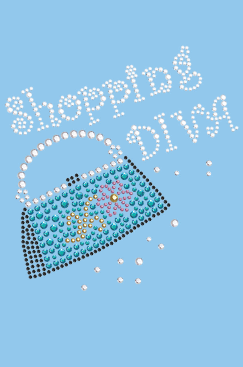 Shopping Diva & Handbag - Bandanna Light Blue