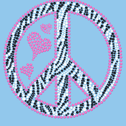 Peace Sign (Pink & Zebra Print) - Women's T-shirt