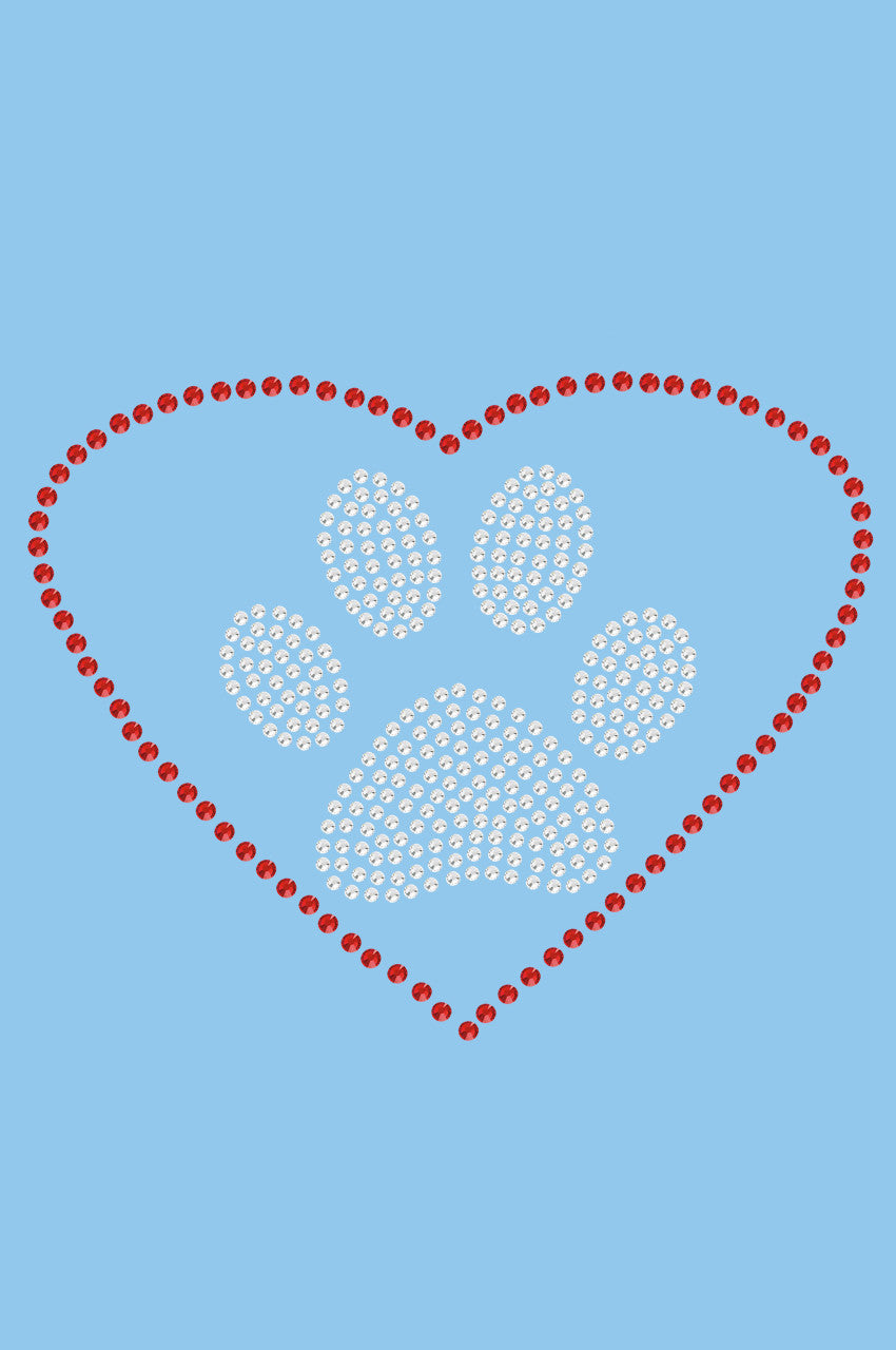 Heart with Paw bandana Light Blue