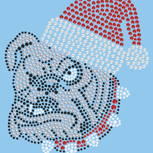 Bulldog Face (White) with Santa Hat - Bandana