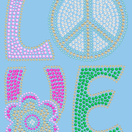 Love with Peace Sign & Flower - Women's T-shirt