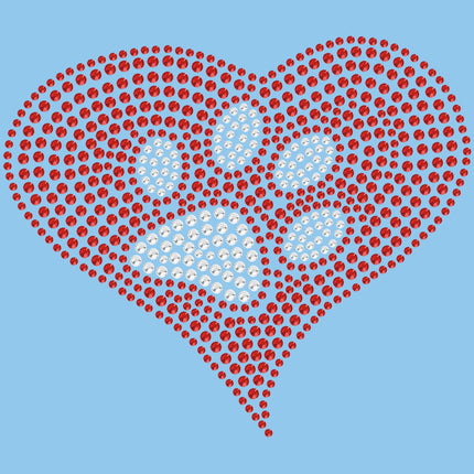 Red Heart with Paw 2 - Women's T-shirt