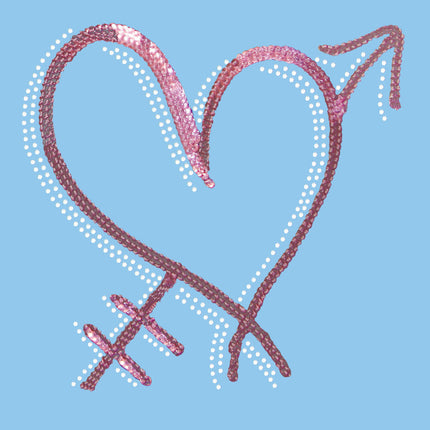 Pink Sequin Heart with Arrow - Women's T-shirt