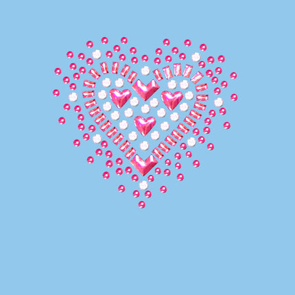 Pink Austrian crystal Heart - Women's T-shirt