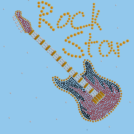 Rock Star with Red & Gold Guitar - Bandanna