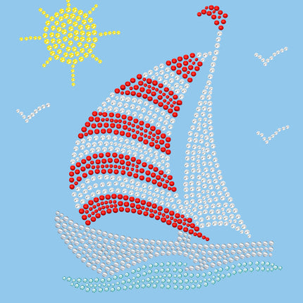 Sailboat (Rhinestone & Nailhead) - Women's T-shirt