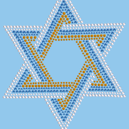 Star of David - Large (Blue, Silver, & Gold) - Women's T-shirt