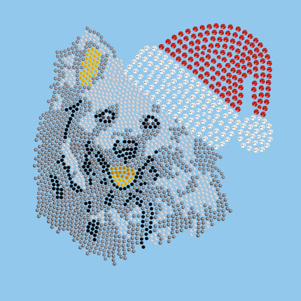 American Eskimo with Santa Hat - Women's Tee