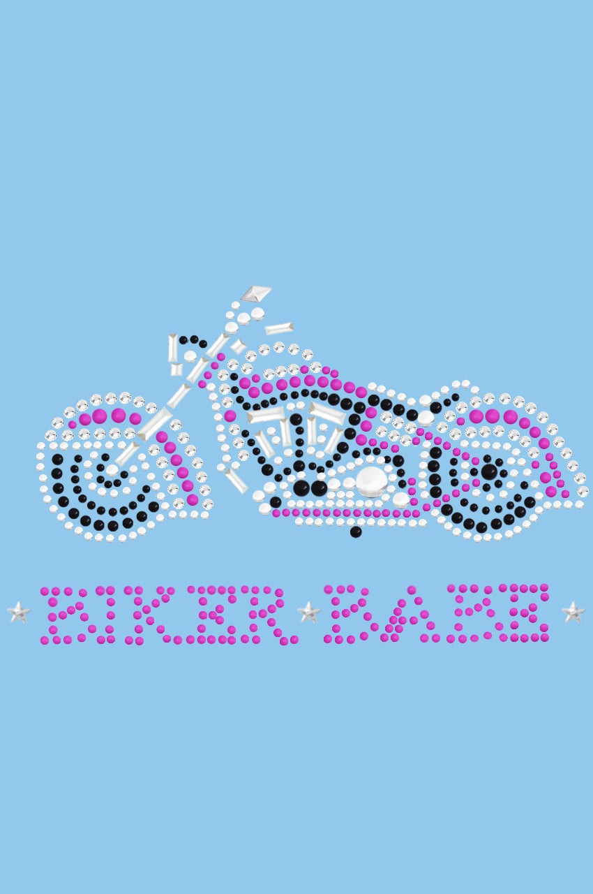 Biker Babe & Pink Motorcycle - Bandanas Light Blue