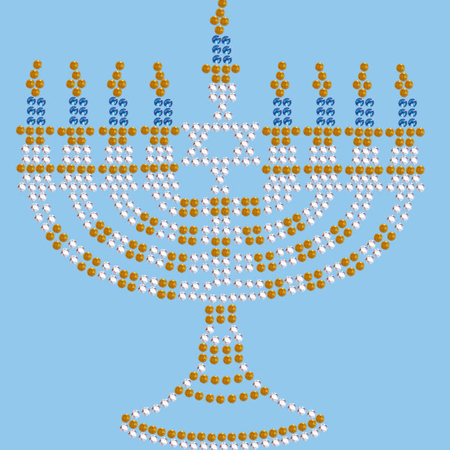 Menorah Blue & Gold (Small) - Bandanna