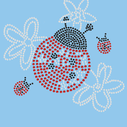 Large Lady Bug with Flowers - Women's T-shirt