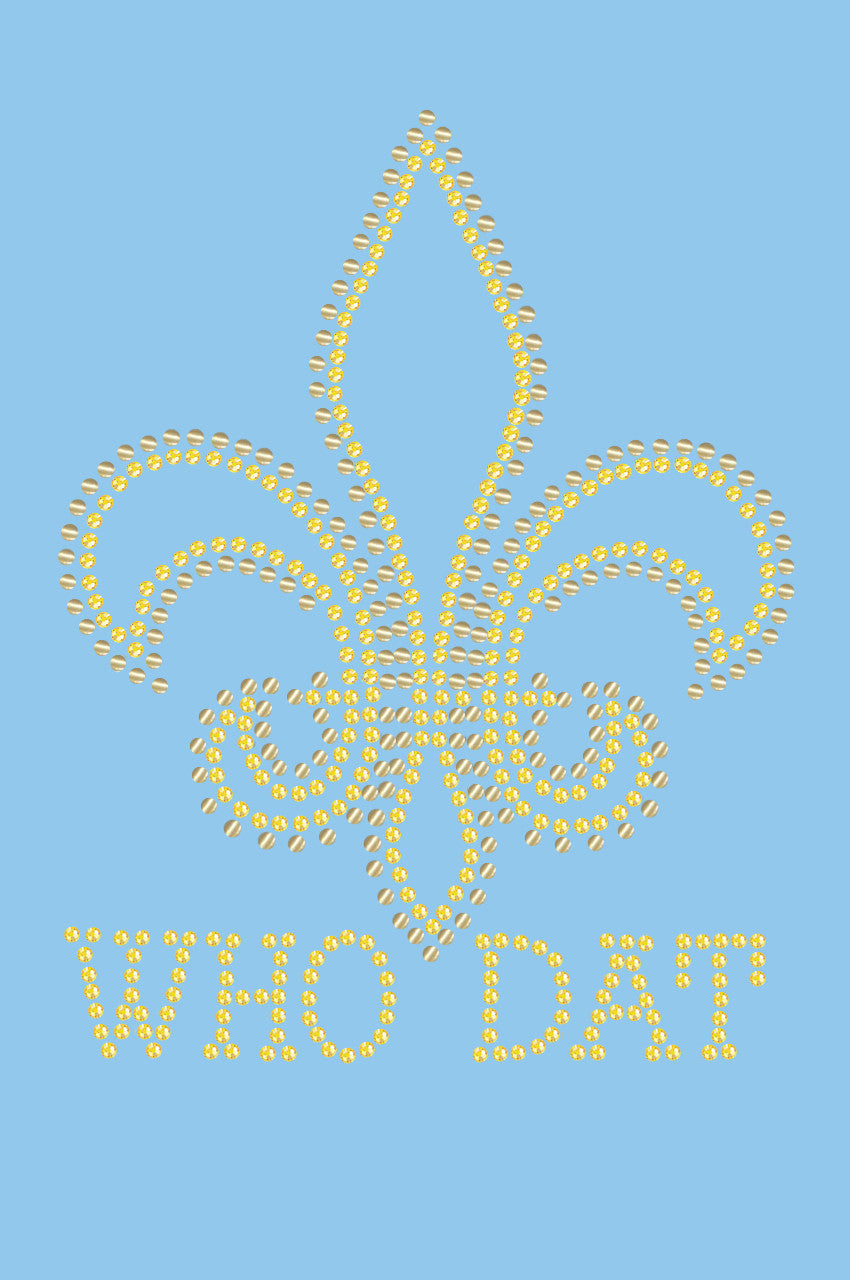 Fleur de Lis with Who Dat - Bandanna Light Blue