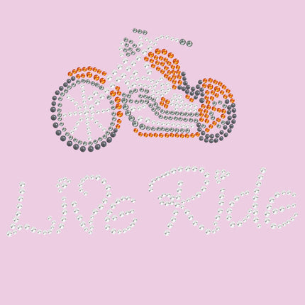 Live - Ride - Orange Motorcycle - Women's T-shirt