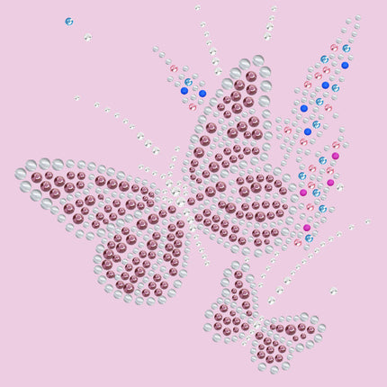 Pink Butterfly with Flowers - Bandannas