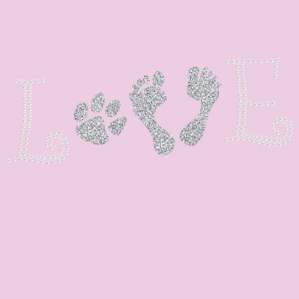 Love with Paw & Feet - Women's Tee