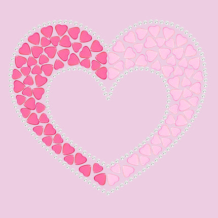 Pink & Light Pink Nailhead Hearts - Women's T-shirt