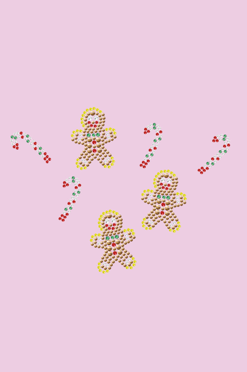 Gingerbread Men & Candy Canes - Bandana Pink