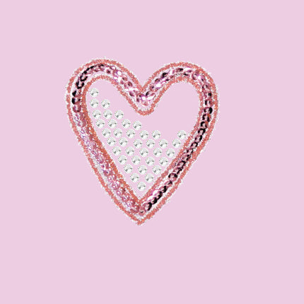 Pink Sequin & Rhinestone Heart Bandanna