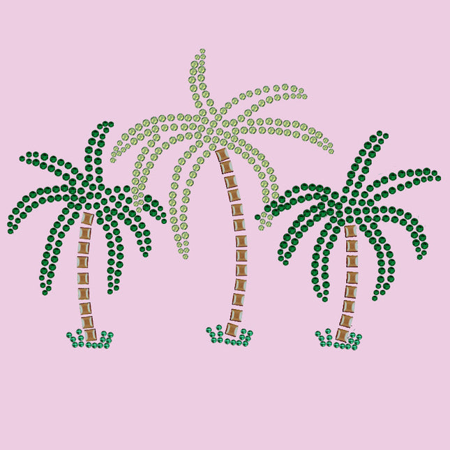 Palm Trees (Green Rhinestones) - Women's T-shirt