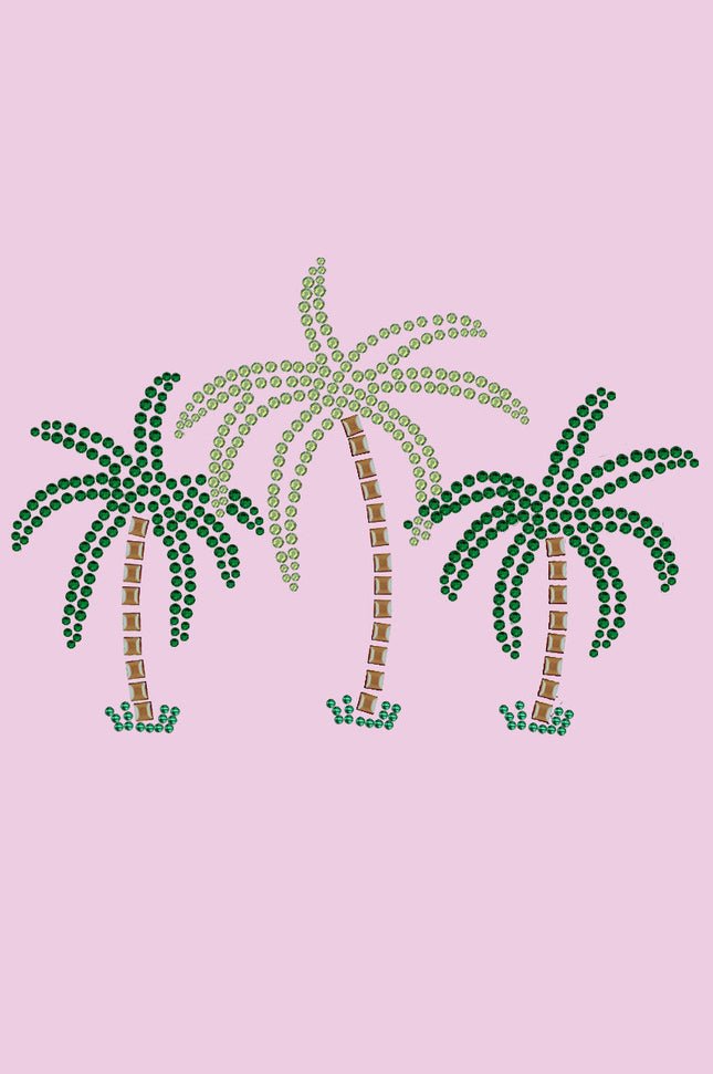 Palm Trees (Green Rhinestones) - Women's T-shirt