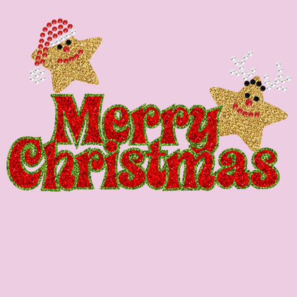 Merry Christmas Glitter Stars - Bandana