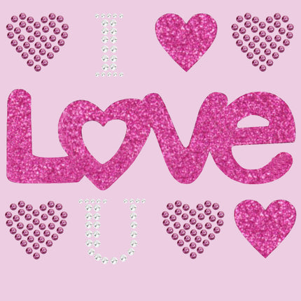 I Love You (Pink Glitter) Bandanna