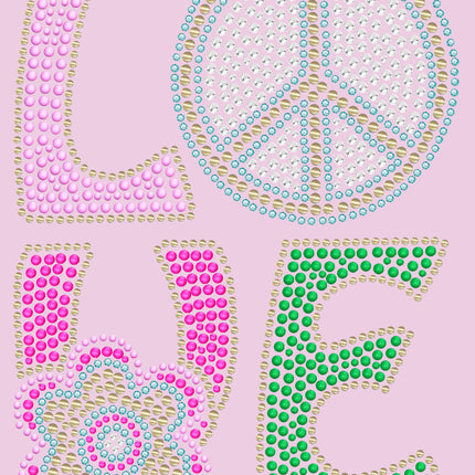 Love with Peace Sign & Flower - Women's T-shirt