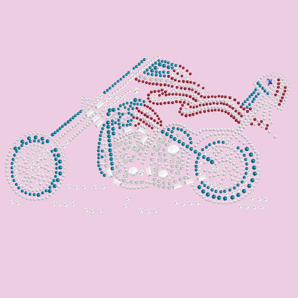 Motorcycle - Red, White, & Turquoise - Women's T-shirt