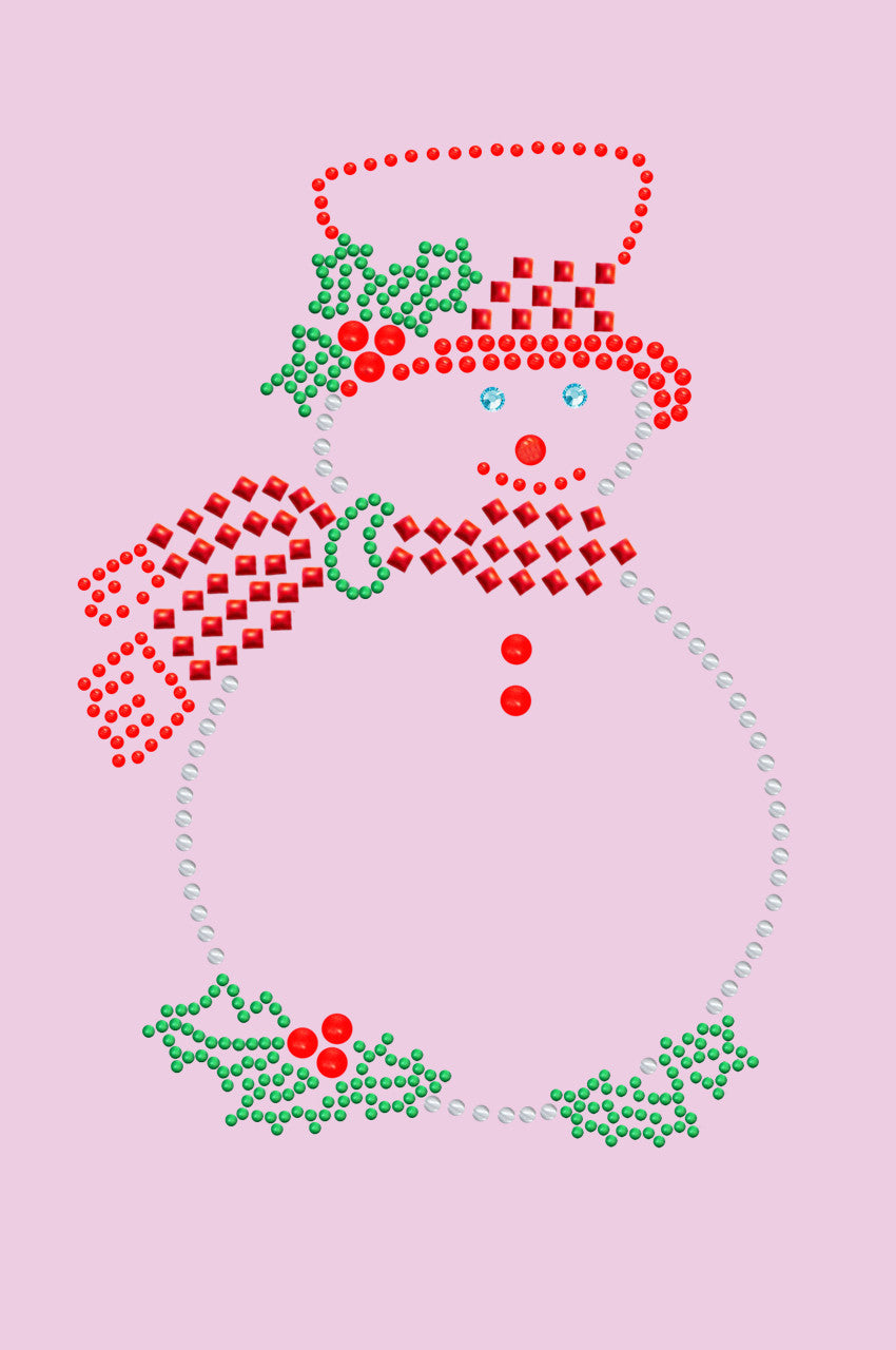 Snowman Outline - Bandana Pink