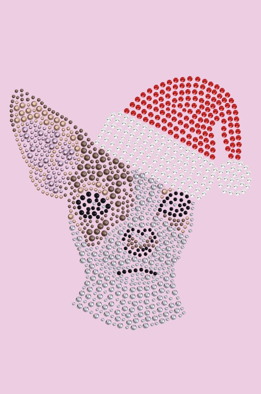 Chihuahua Face with Santa Hat - Bandana Pink