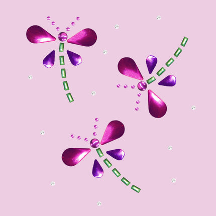 Pink & Purple Nailhead Dragonflies - Bandannas