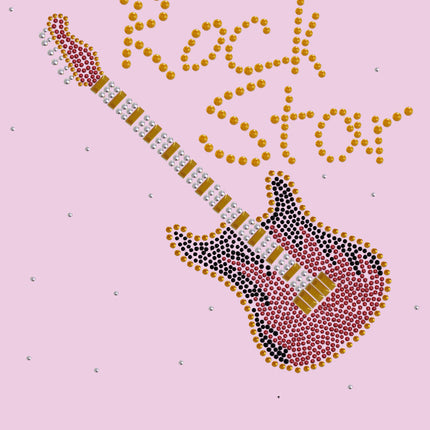 Rock Star with Red & Gold Guitar - Women's T-shirt