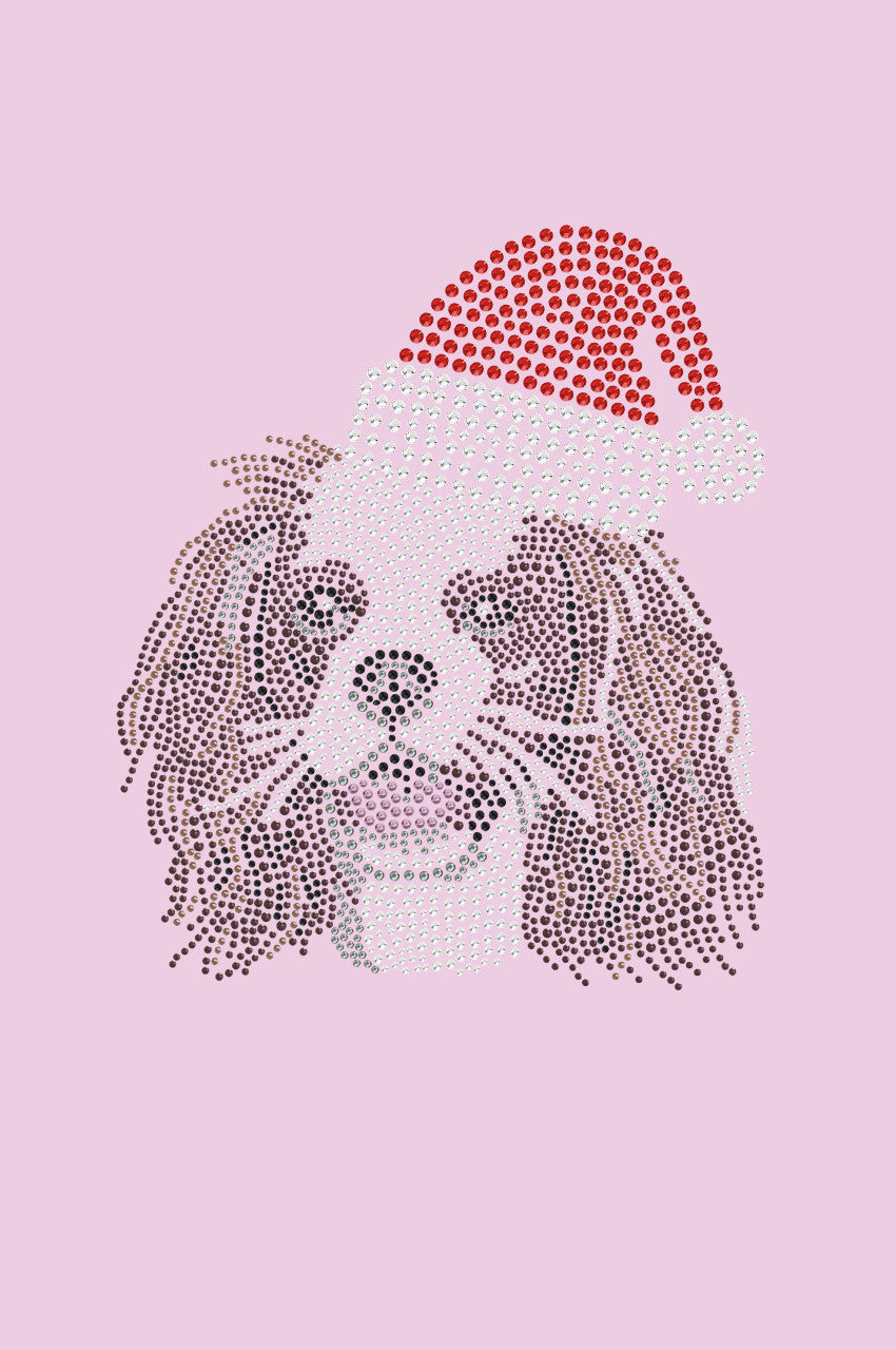 Cavalier King Charles Spaniel with Santa Hat - Bandana Pink