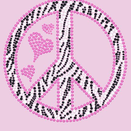 Peace Sign (Pink & Zebra Print) - Women's T-shirt