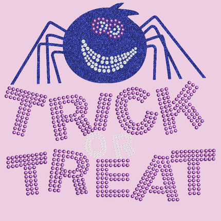 Trick or Treat with Blue Glitter Spider - Women's Tee