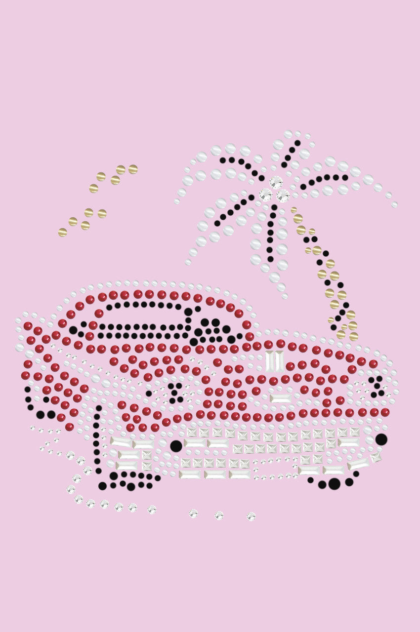 Car with Palm Tree (Red) - Bandanas Pink