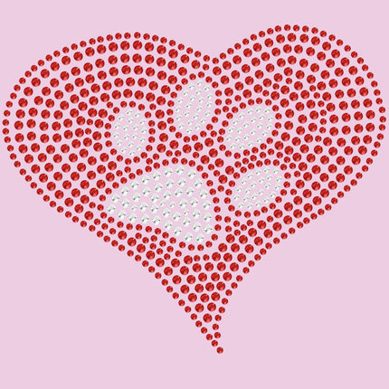 Red Heart with Paw 2 - Women's T-shirt