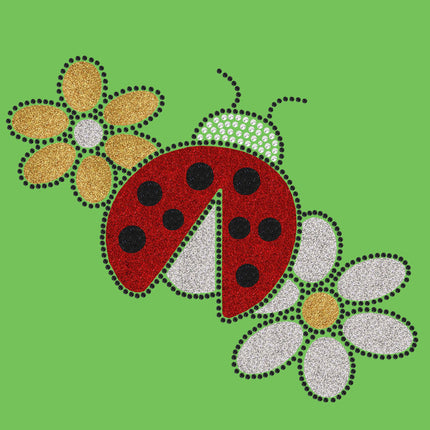 Glitter Ladybug & Daisies - Bandanna