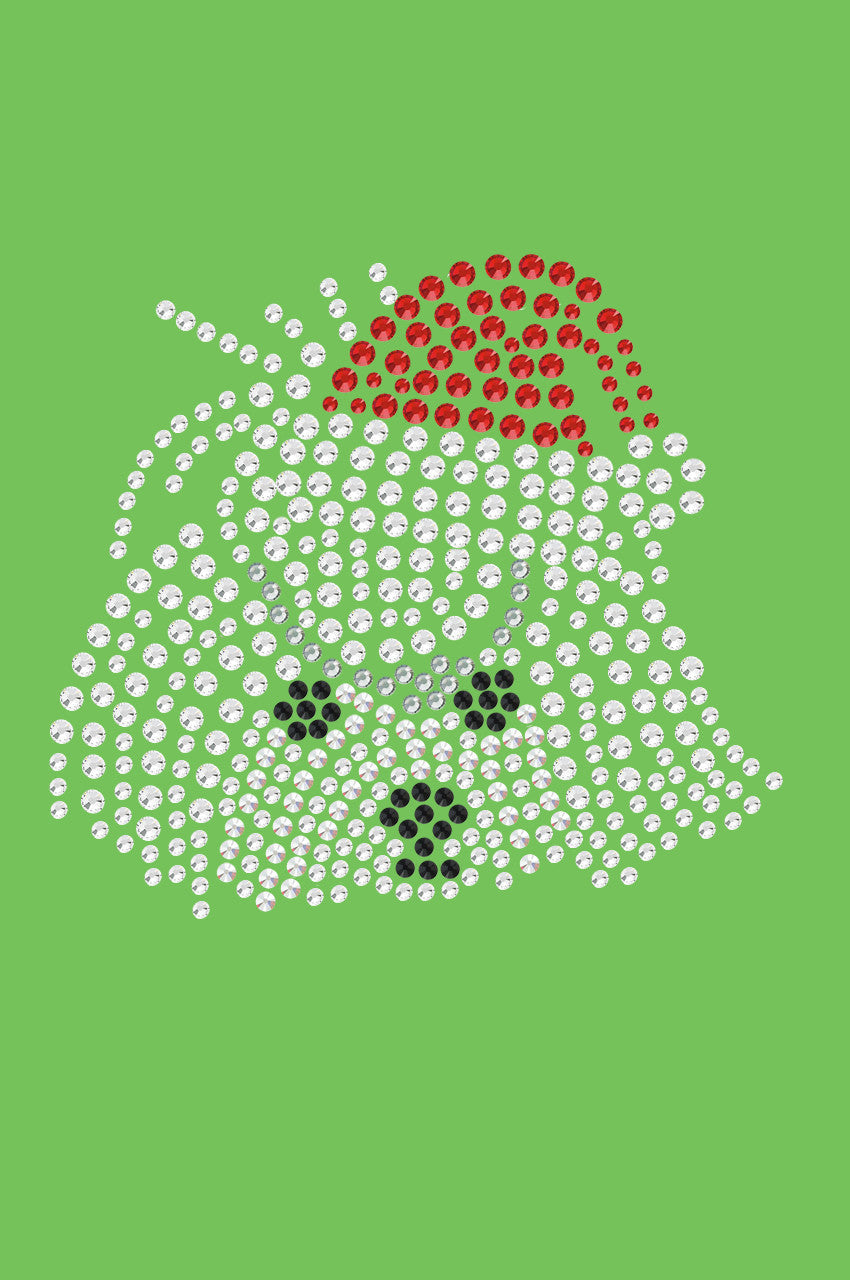 Maltese Face with Santa Hat - Bandana Lime Green