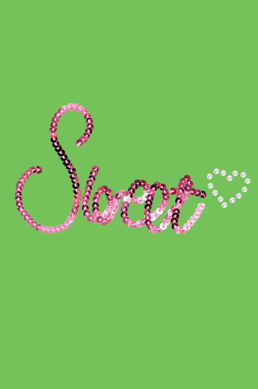 Sweet (Pink Sequins) Bandanna Lime Green