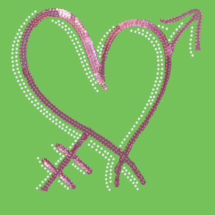 Pink Sequin Heart with Arrow Bandanna